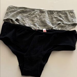 PINK Victoria's Secret Black and Gray Underwear Duo